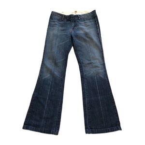 7 For All Mankind Womens Flare Jeans Sz 29 Denim Western Mid Rise Casual